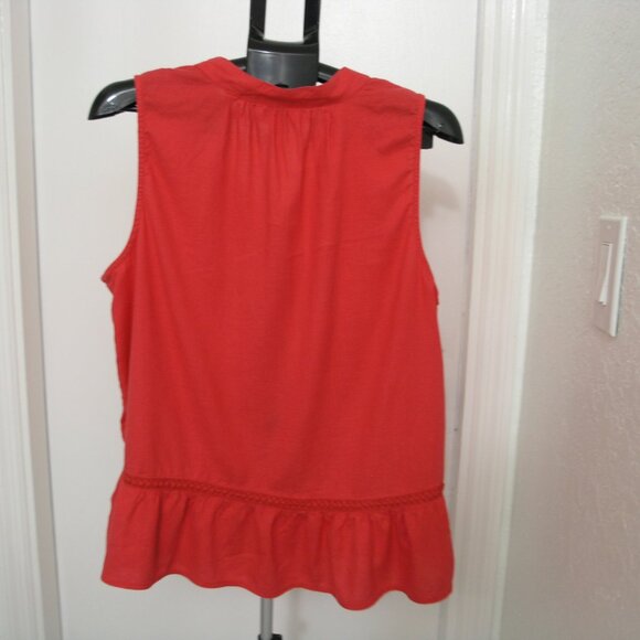 Crown and Ivy Linen/Rayon Women's Red Tanktop Size XL - Picture 2 of 10